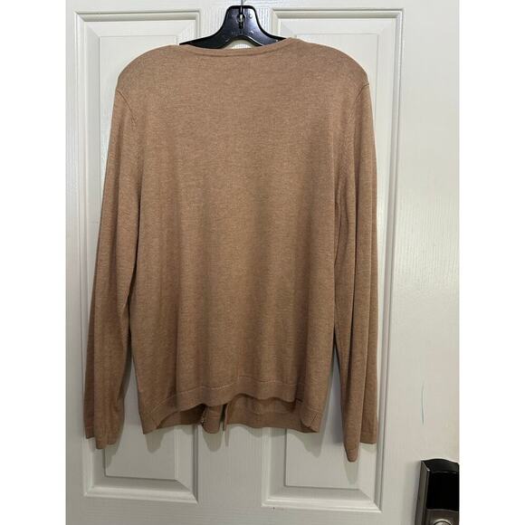 Talbots Women's Brown Metallic Charming Crew Neck Cardigan Sweater Size XL - Picture 7 of 7